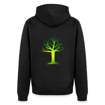 Poison green tree - Unisex Premium Organic Zip Hoodie - black - Back - Nico (187cm)
