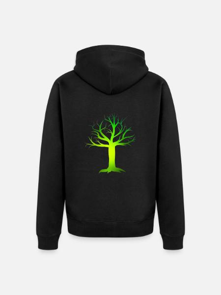 Poison green tree - Unisex Premium Organic Zip Hoodie - black
