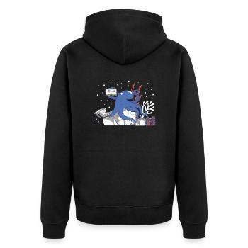 Reading Octopus - Lesen - Unisex Premium Bio Zip Hoodie - Schwarz - Hinten - Nico (187cm)