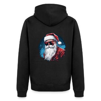 Merry Christmas - Unisex Premium Organic Zip Hoodie - black - Back - Nico (187cm)