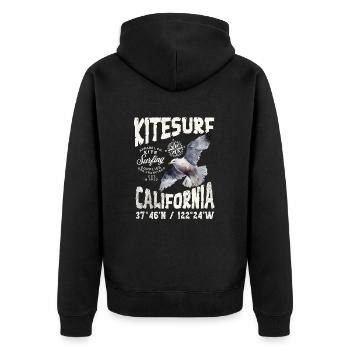 Kitesurf San Francisco coul - Veste à capuche bio Premium Unisexe - noir - Dos - Nico (187cm)