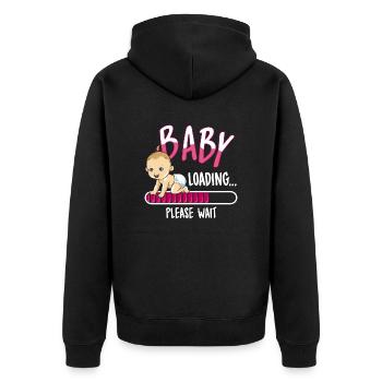 Baby Girl Loading Schwangerschaft Mädchen lädt - Unisex Premium Bio Zip Hoodie - Schwarz - Hinten - Nico (187cm)