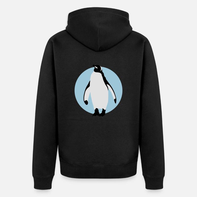 pinguin_032013_b_3c - Unisex Premium Bio Zip Hoodie - Schwarz
