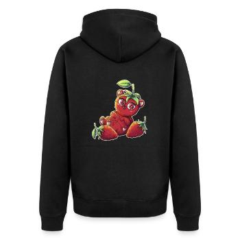 Erdbärchen - Unisex Premium Bio Zip Hoodie - Schwarz - Hinten - Nico (187cm)
