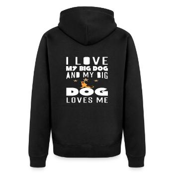 J'aime mon gros chien et mon grand chien m'aime - Veste à capuche bio Premium Unisexe - noir - Dos - Nico (187cm)