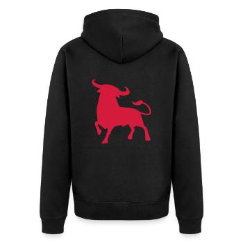 fighting bull andalusia spanish basque toro - Unisex Premium Organic Zip Hoodie - black - Back - Nico (187cm)