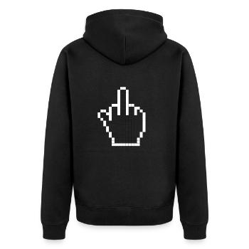 fuck you finger fuck off doigt du doigt puant majeur - Veste à capuche bio Premium Unisexe - noir - Dos - Nico (187cm)