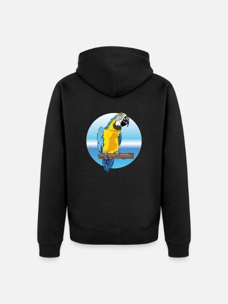 parrot - Unisex Premium Organic Zip Hoodie - black