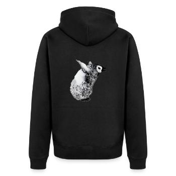 Crying baby penguin - Unisex Premium Organic Zip Hoodie - black - Back - Nico (187cm)