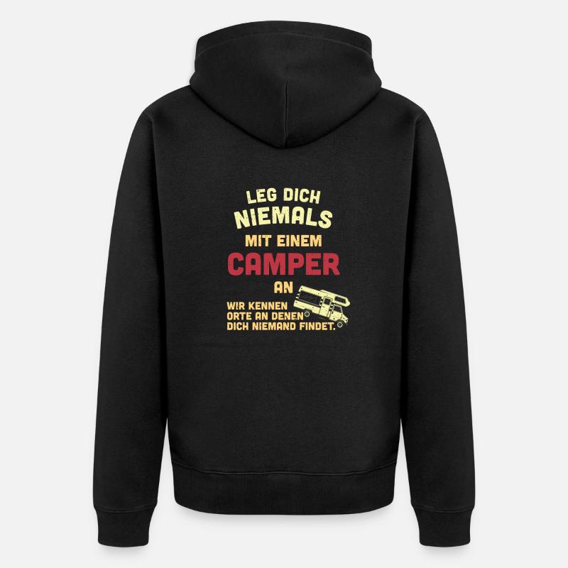 camper - Unisex Premium Bio Zip Hoodie - Schwarz