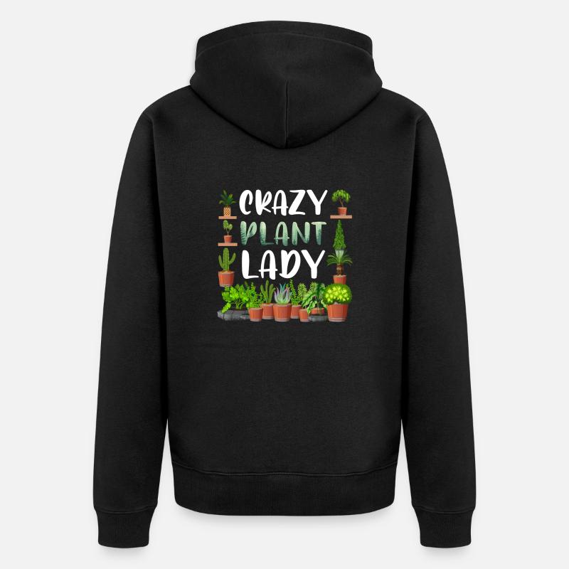 Dame aux plantes folle - Veste à capuche bio Premium Unisexe - noir
