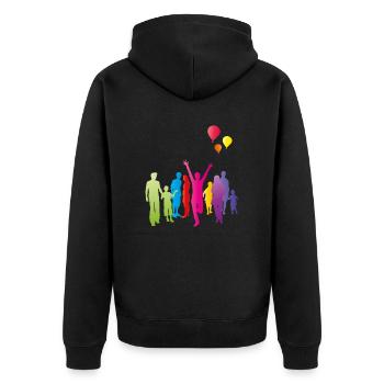 lets go party - Unisex Premium Bio Zip Hoodie - Schwarz - Hinten - Nico (187cm)