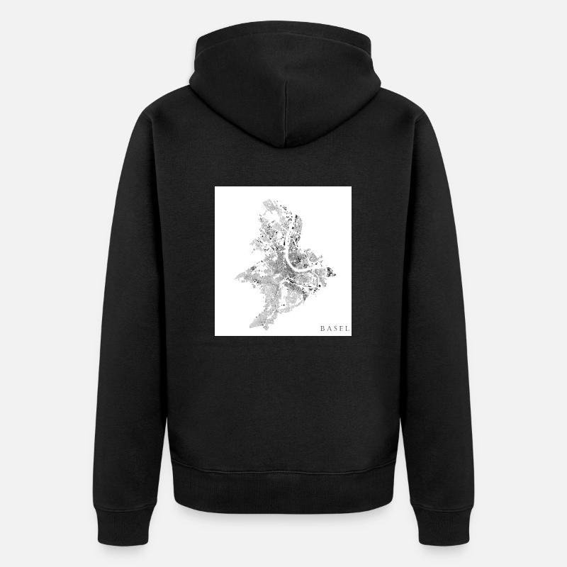 Schwarzplan Basel - Unisex Premium Bio Zip Hoodie - Schwarz