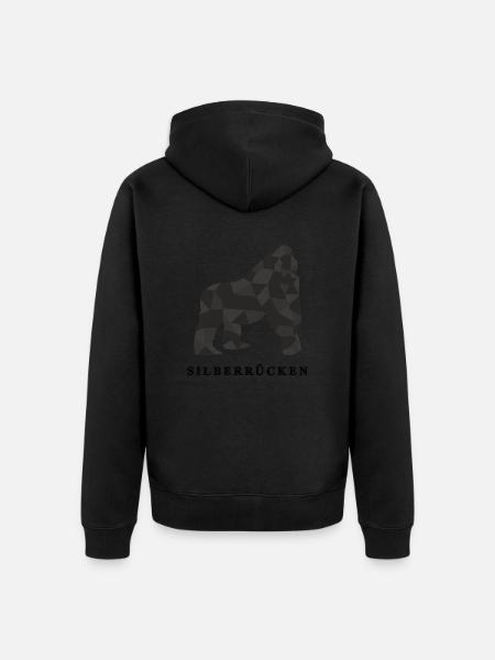 Silberrücken | Gorilla - Unisex Premium Bio Zip Hoodie - Schwarz