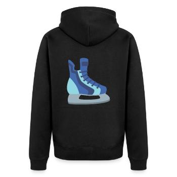 schlittschuh Eislaufen - Unisex Premium Bio Zip Hoodie - Schwarz - Hinten - Nico (187cm)