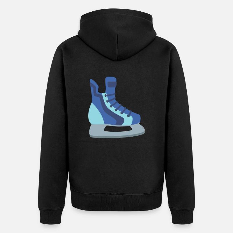 schlittschuh Eislaufen - Unisex Premium Bio Zip Hoodie - Schwarz