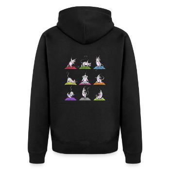 Yoga souris Poses Méditation Détente - Veste à capuche bio Premium Unisexe - noir - Dos - Nico (187cm)