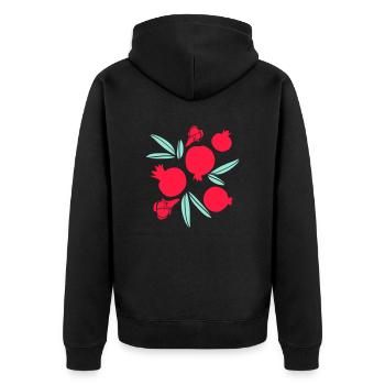 Pomegranates fruit - Unisex Premium Organic Zip Hoodie - black - Back - Nico (187cm)