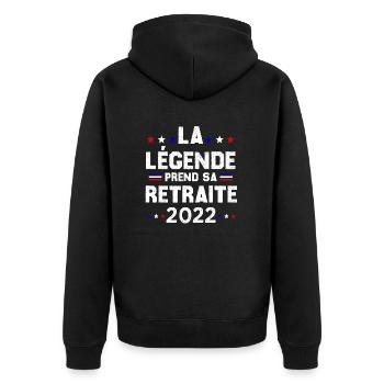 Retraite 2022 Cadeau Humour Personnalisé - Veste à capuche bio Premium Unisexe - noir - Dos - Nico (187cm)
