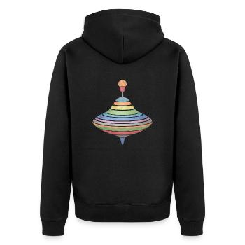 Top - Unisex Premium Organic Zip Hoodie - black - Back - Nico (187cm)
