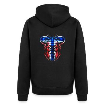 Viking Esports emblem - Unisex Premium Organic Zip Hoodie - black - Back - Nico (187cm)