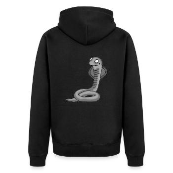 Schlange 2 - Unisex Premium Bio Zip Hoodie - Schwarz - Hinten - Nico (187cm)