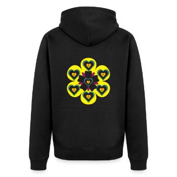 Spirale von Herze der Liebe - Unisex Premium Bio Zip Hoodie - Schwarz - Hinten - Nico (187cm)