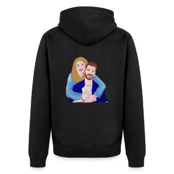 In Love Couple forever and ever Shirt Trend New - Unisex Premium Bio Zip Hoodie - Schwarz - Hinten - Nico (187cm)