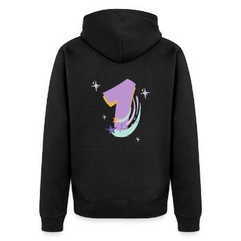 1 er anniversaire espace - Veste à capuche bio Premium Unisexe - noir - Dos - Nico (187cm)