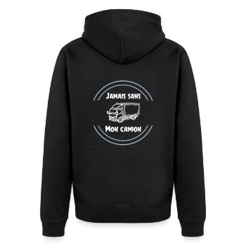 Jamais sans mon camion - routier - Veste à capuche bio Premium Unisexe - noir - Dos - Nico (187cm)
