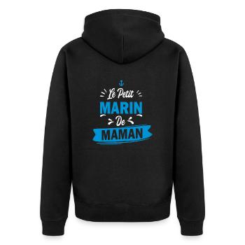 Le petit marin de maman / humour enfant bébé - Veste à capuche bio Premium Unisexe - noir - Dos - Nico (187cm)