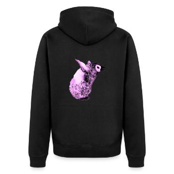 Bébé pingouin rose pleurant - Veste à capuche bio Premium Unisexe - noir - Dos - Nico (187cm)
