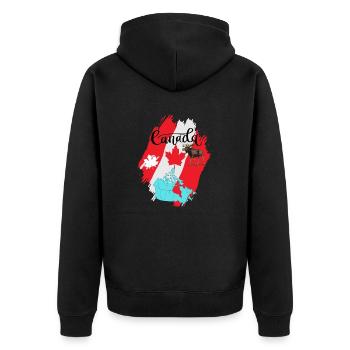 Canada, feuille d’érable. - Veste à capuche bio Premium Unisexe - noir - Dos - Nico (187cm)