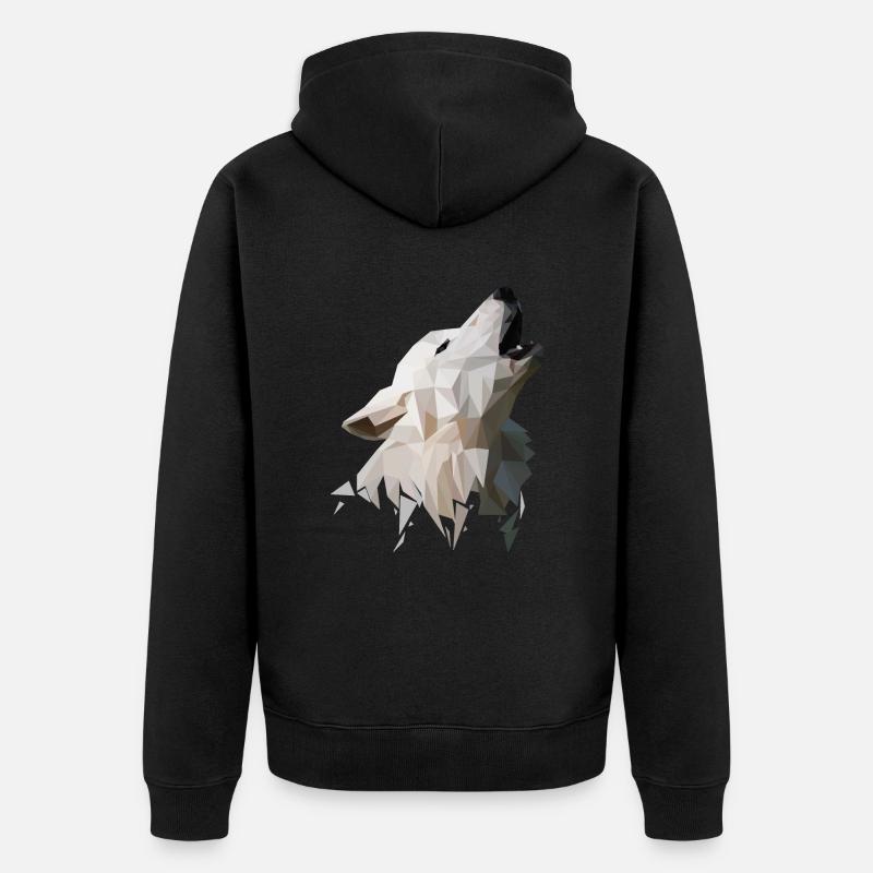 Wolf Polygon Moderne - Veste à capuche bio Premium Unisexe - noir