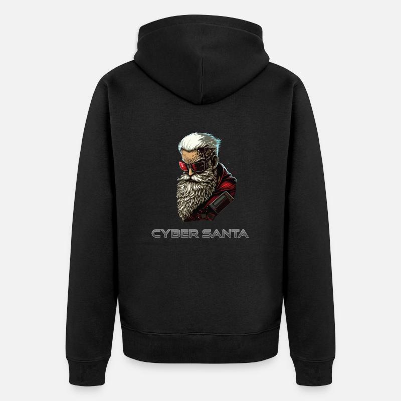 Cyber Père Noël - Veste à capuche bio Premium Unisexe - noir