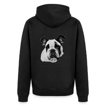 Bulldog français chien anglais 7 - Veste à capuche bio Premium Unisexe - noir - Dos - Nico (187cm)