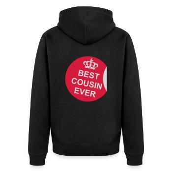 best cousin ever quote - Unisex Premium Organic Zip Hoodie - black - Back - Nico (187cm)