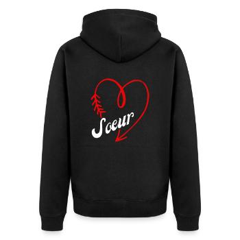 sœur cœur - Veste à capuche bio Premium Unisexe - noir - Dos - Nico (187cm)