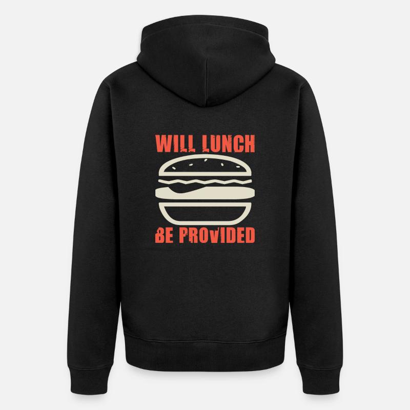 WILL LUNCH BE PROVIDED CAKE - Unisex Premium Organic Zip Hoodie - black