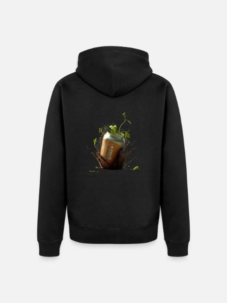 Hops and craft beer cans - Unisex Premium Organic Zip Hoodie - black