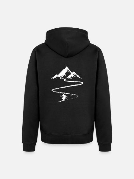 Skiing Skiing Ski motif for skiers - Unisex Premium Organic Zip Hoodie - black