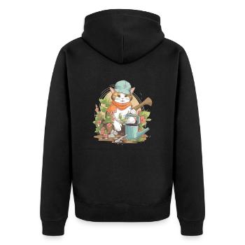 Kido le chat jardinier - Veste à capuche bio Premium Unisexe - noir - Dos - Nico (187cm)
