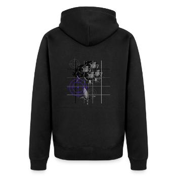Rose Schuss Gitter Blume Ziel - Unisex Premium Bio Zip Hoodie - Schwarz - Hinten - Nico (187cm)