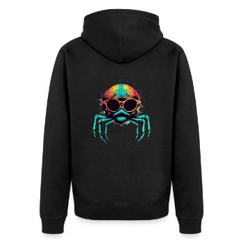 Mikala the spectacled spider - Unisex Premium Organic Zip Hoodie - black - Back - Nico (187cm)