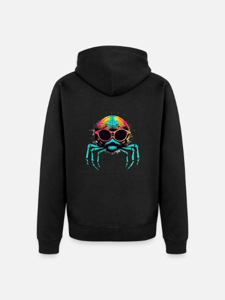 Mikala the spectacled spider - Unisex Premium Organic Zip Hoodie - black