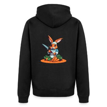Xam the rabbit cook - Unisex Premium Organic Zip Hoodie - black - Back - Nico (187cm)
