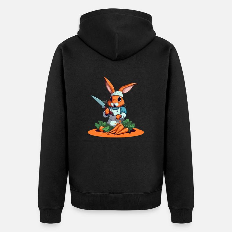 Xam le lapin cuisinier - Veste à capuche bio Premium Unisexe - noir