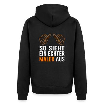 Maler Spruch Geschenkidee Humorvoll - Unisex Premium Bio Zip Hoodie - Schwarz - Hinten - Nico (187cm)