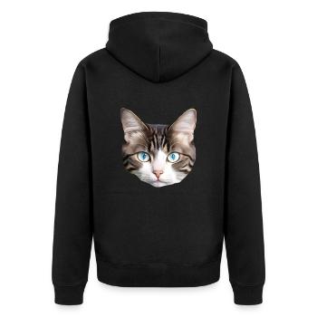 Chat mignon - Veste à capuche bio Premium Unisexe - noir - Dos - Nico (187cm)