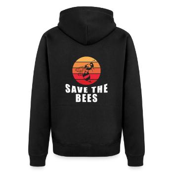 Beekeeper Bees Flowers Nature - Unisex Premium Organic Zip Hoodie - black - Back - Nico (187cm)
